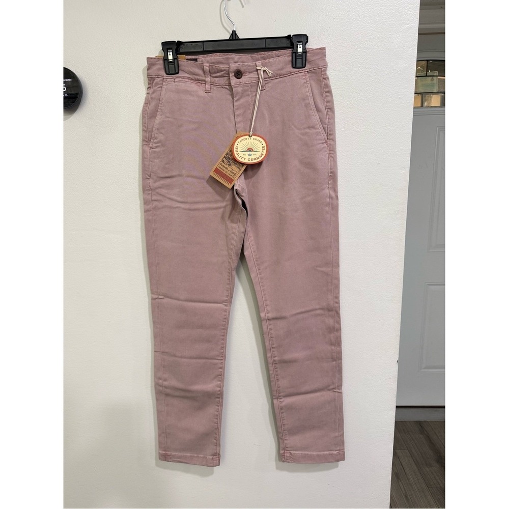 NWT FAHERTY Coastline Chino Pants 28X32 Spring Quartz Pink Tailored Fit Preppy